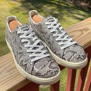 Puma Snake Print Sneakers - Gray and White